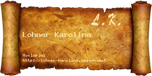 Lohner Karolina névjegykártya